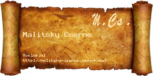 Malitsky Cserne névjegykártya